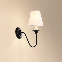Acabamento em óxido preto rústico Lodge, recurso para proteção dos olhos, arandelas de parede com luz ambiente, luminária de parede