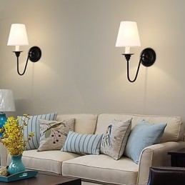 Acabamento em óxido preto rústico Lodge, recurso para proteção dos olhos, arandelas de parede com luz ambiente, luminária de parede
