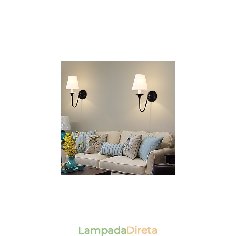 Acabamento em óxido preto rústico Lodge, recurso para proteção dos olhos, arandelas de parede com luz ambiente, luminária de parede