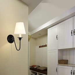Acabamento em óxido preto rústico Lodge, recurso para proteção dos olhos, arandelas de parede com luz ambiente, luminária de parede