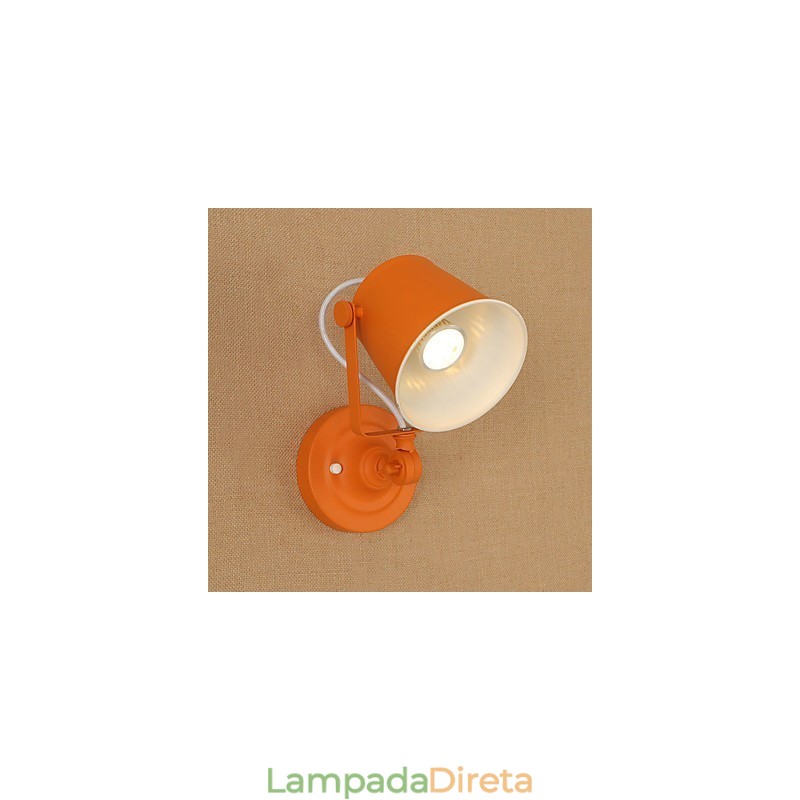 Luminária de parede de aço pintado, decoração de café americano preto e branco, luminária de parede retrô, lâmpada de sabre de luz na parede