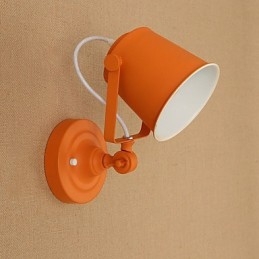 Luminária de parede de aço pintado, decoração de café americano preto e branco, luminária de parede retrô, lâmpada de sabre de luz na parede