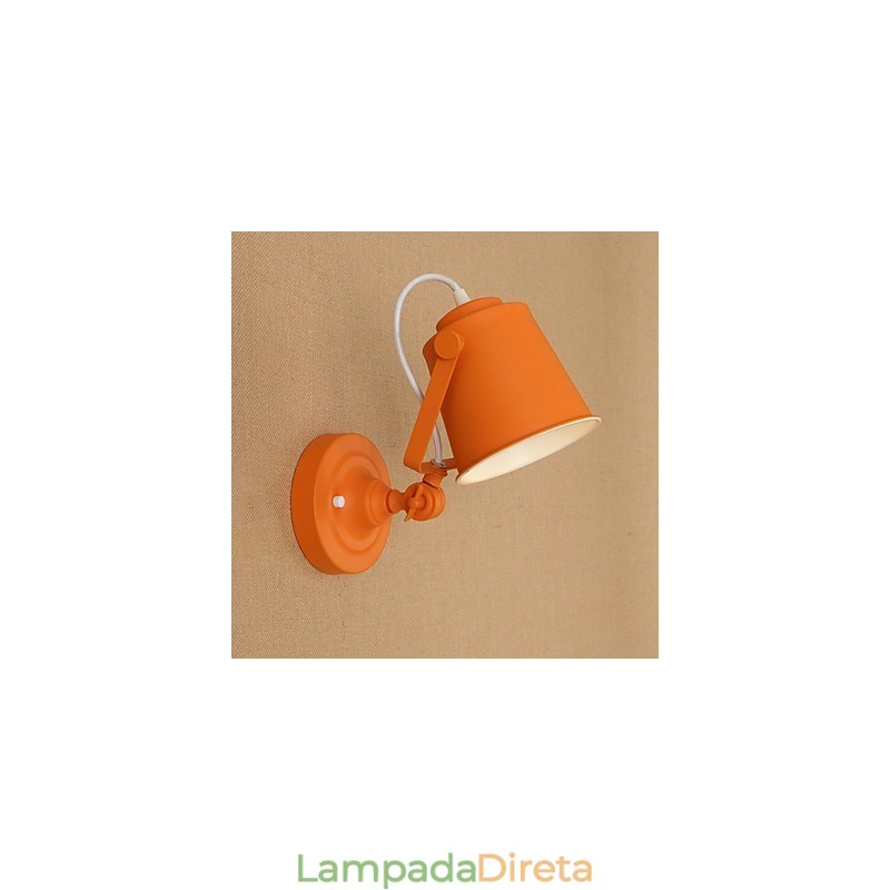 Luminária de parede de aço pintado, decoração de café americano preto e branco, luminária de parede retrô, lâmpada de sabre de luz na parede