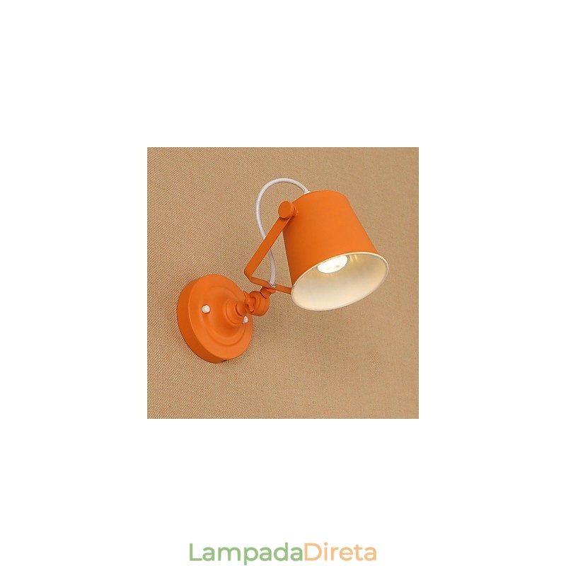 Luminária de parede de aço pintado, decoração de café americano preto e branco, luminária de parede retrô, lâmpada de sabre de luz na parede