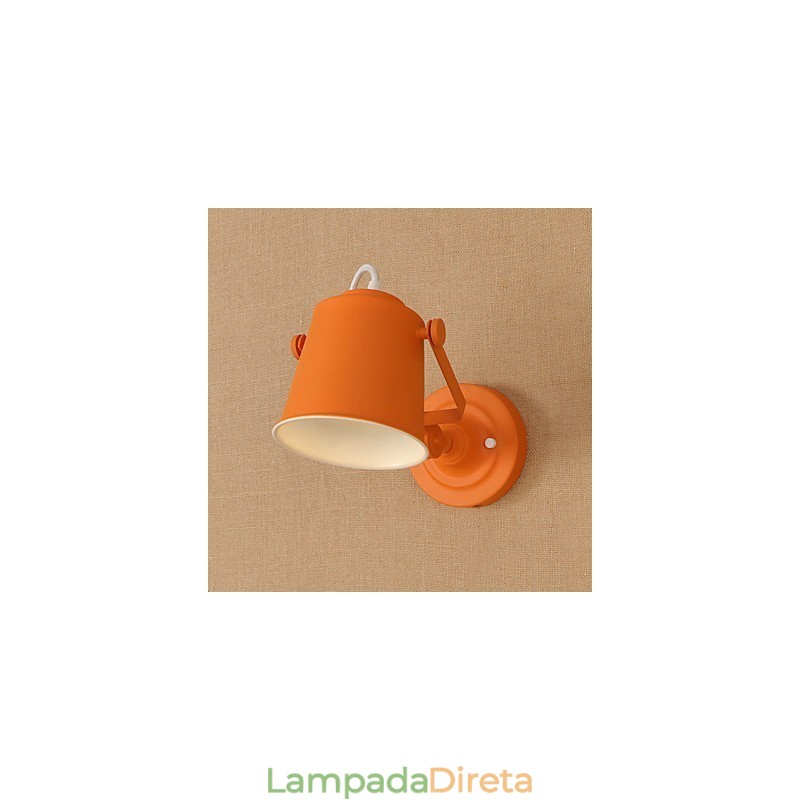 Luminária de parede de aço pintado, decoração de café americano preto e branco, luminária de parede retrô, lâmpada de sabre de luz na parede