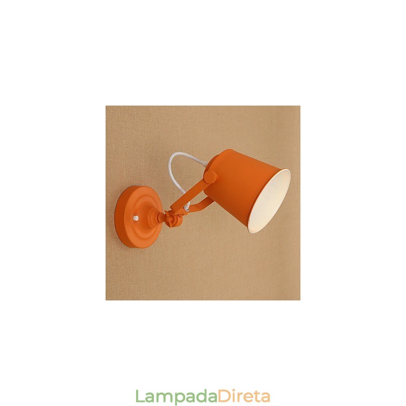 Luminária de parede de aço pintado, decoração de café americano preto e branco, luminária de parede retrô, lâmpada de sabre de luz na parede