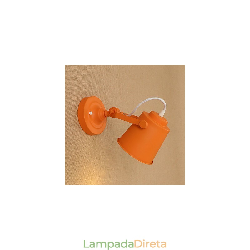 Luminária de parede de aço pintado, decoração de café americano preto e branco, luminária de parede retrô, lâmpada de sabre de luz na parede