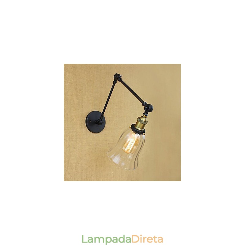 Recurso de galvanoplastia retrô country para proteção ocular de estilo mini, luz ambiente, braço oscilante, luzes de parede