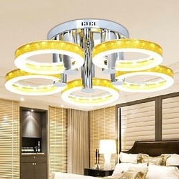 Lustre Simples de Acrílico com 5 luzes (Acabamento Cromado)