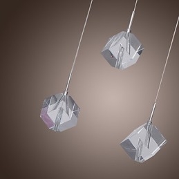 Luminária pendente moderna contemporânea de cristal cromado