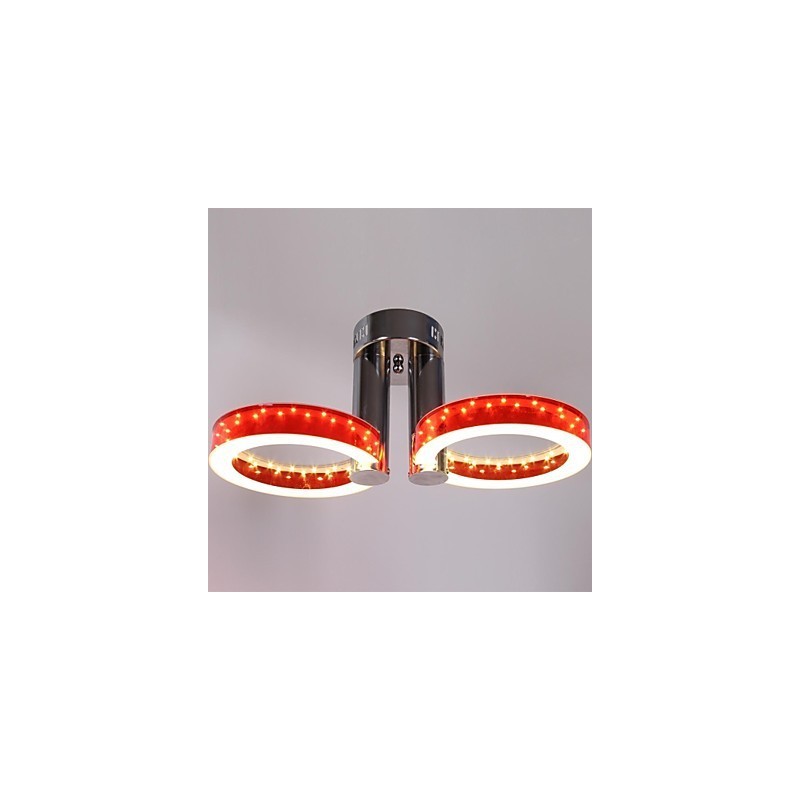 Lustre vermelho acrílico branco WarmWhite com 2 luzes