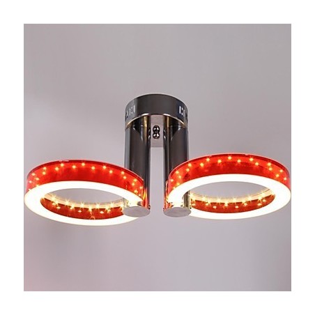 Lustre vermelho acrílico branco WarmWhite com 2 luzes Lustre vermelho acrílico branco WarmWhite com 2 luzes