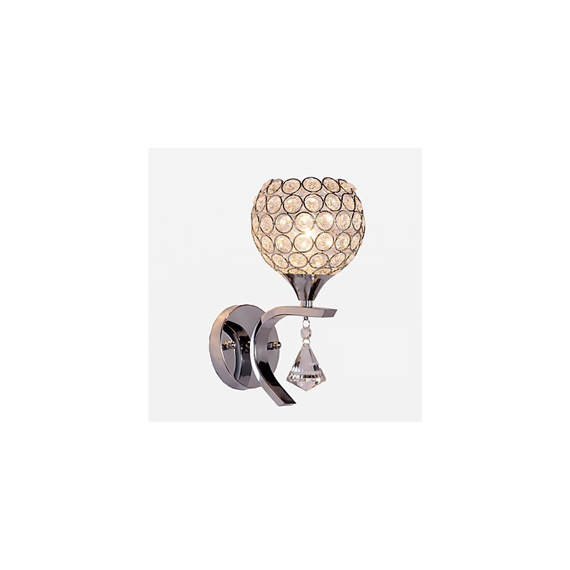 Max Crystal Modern Contemporary Electroplated Feature para arandelas de parede de luz ambiente de cristal