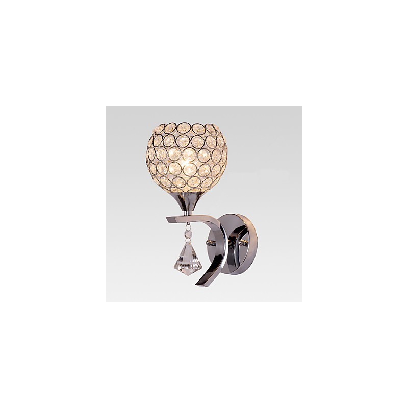 Max Crystal Modern Contemporary Electroplated Feature para arandelas de parede de luz ambiente de cristal
