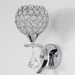 Max Crystal Modern Contemporary Electroplated Feature para arandelas de parede de luz ambiente de cristal
