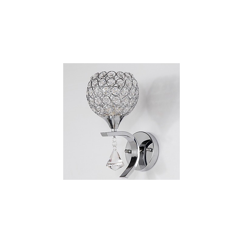 Max Crystal Modern Contemporary Electroplated Feature para arandelas de parede de luz ambiente de cristal