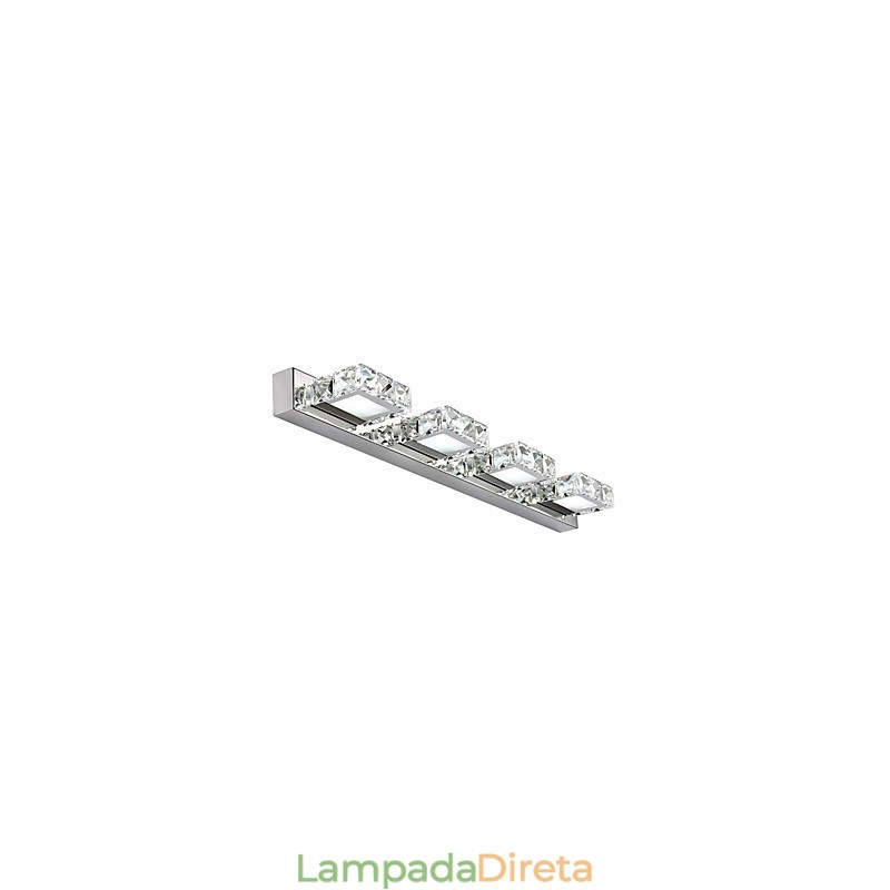 Iluminação para banheiro, espelho de maquiagem de cristal, 4 luzes, iluminação para banheiro e quarto