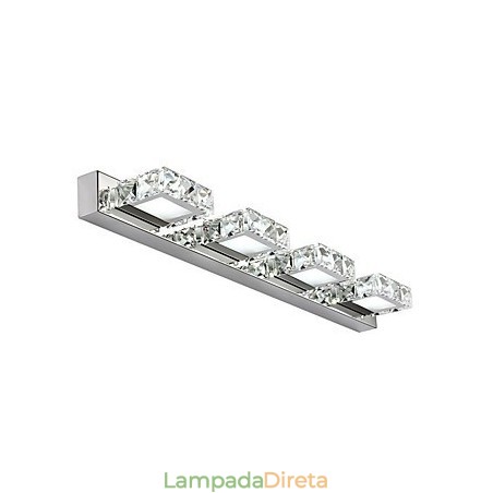 Iluminação para banheiro, espelho de maquiagem de cristal, 4 luzes, iluminação para banheiro e quarto Iluminação para banheiro, espelho de maquiagem de cristal, 4 luzes, iluminação para banheiro e quarto