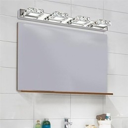 Iluminação para banheiro, espelho de maquiagem de cristal, 4 luzes, iluminação para banheiro e quarto