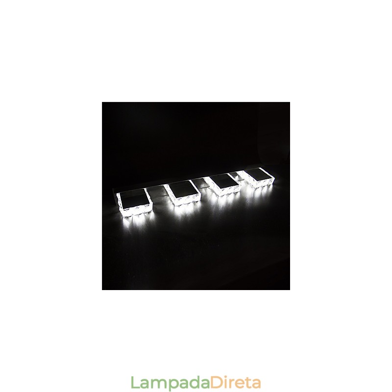 Iluminação para banheiro, espelho de maquiagem de cristal, 4 luzes, iluminação para banheiro e quarto