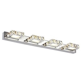 Iluminação para banheiro, espelho de maquiagem de cristal, 4 luzes, iluminação para banheiro e quarto