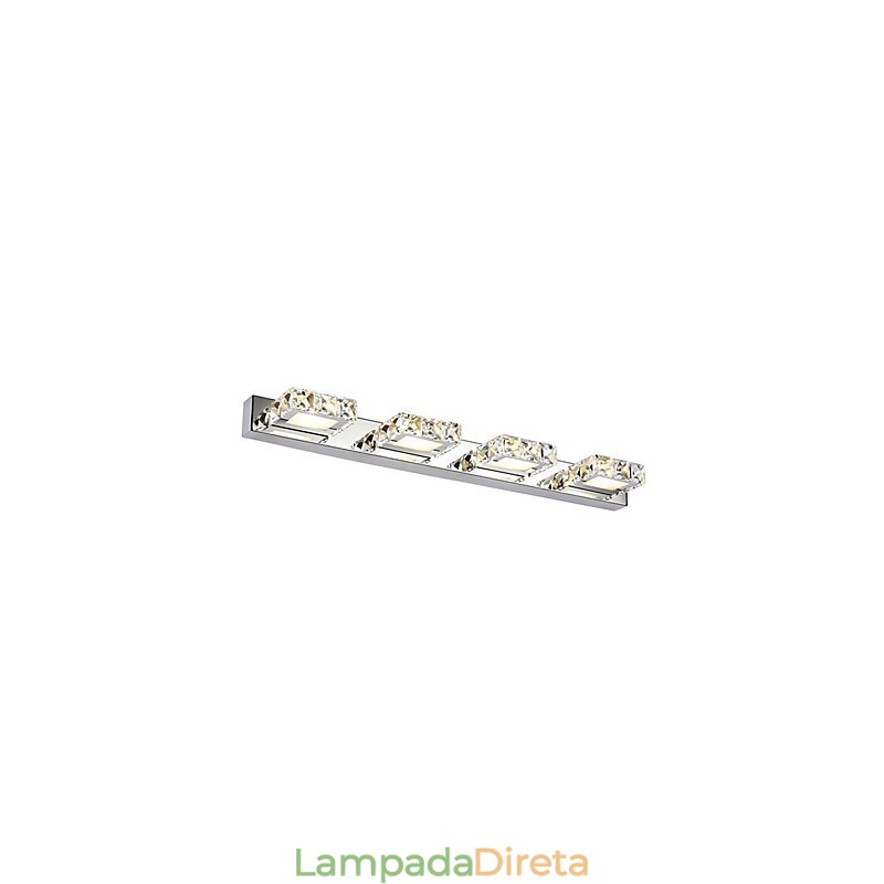 Iluminação para banheiro, espelho de maquiagem de cristal, 4 luzes, iluminação para banheiro e quarto