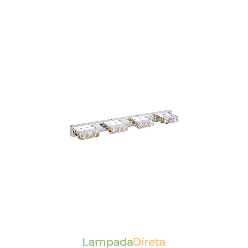 Iluminação para banheiro, espelho de maquiagem de cristal, 4 luzes, iluminação para banheiro e quarto