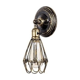 Arandelas de parede Vintage Indoor Ângulo ajustável Metal Wall Light Retro Wire Gaiola Lâmpada de parede