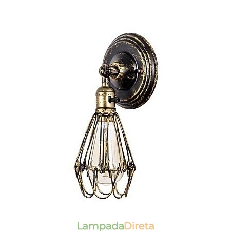 Arandelas de parede Vintage Indoor Ângulo ajustável Metal Wall Light Retro Wire Gaiola Lâmpada de parede Arandelas de parede Vintage Indoor Ângulo ajustável Metal Wall Light Retro Wire Gaiola Lâmpada de parede