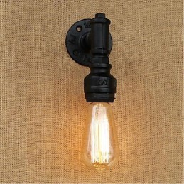 Pintura rústica de chalé para arandelas de parede com luz ambiente