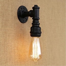 Pintura rústica de chalé para arandelas de parede com luz ambiente