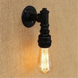 Pintura rústica de chalé para arandelas de parede com luz ambiente