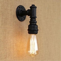 Pintura rústica de chalé para arandelas de parede com luz ambiente