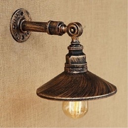Luminária de parede estilo industrial nórdico, cano de água, luz de parede marrom, antiga