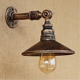 Luminária de parede estilo industrial nórdico, cano de água, luz de parede marrom, antiga