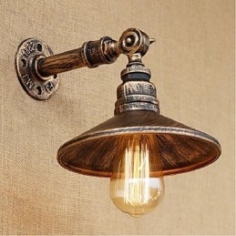 Luminária de parede estilo industrial nórdico, cano de água, luz de parede marrom, antiga