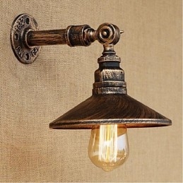 Luminária de parede estilo industrial nórdico, cano de água, luz de parede marrom, antiga