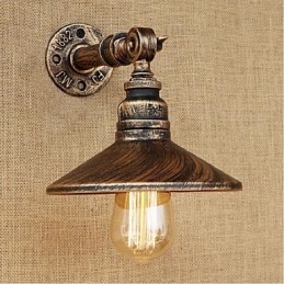 Luminária de parede estilo industrial nórdico, cano de água, luz de parede marrom, antiga