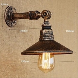 Luminária de parede estilo industrial nórdico, cano de água, luz de parede marrom, antiga