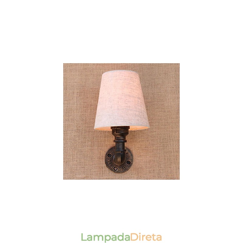 Luminária de parede rústica em latão para iluminação ambiente