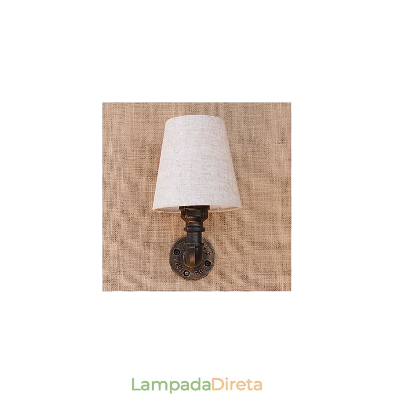 Luminária de parede rústica em latão para iluminação ambiente