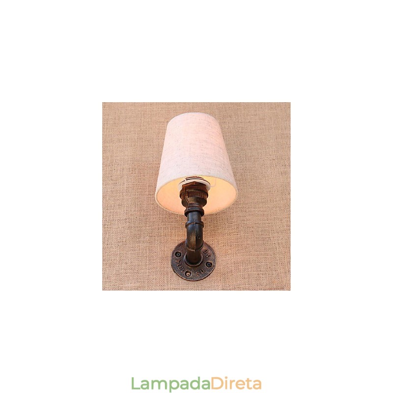 Luminária de parede rústica em latão para iluminação ambiente