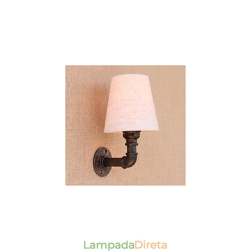 Luminária de parede rústica em latão para iluminação ambiente