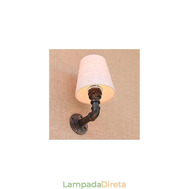 Luminária de parede rústica em latão para iluminação ambiente