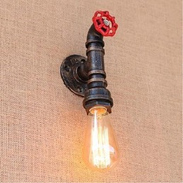 Nostalgia Simple Water Pipe Decorativo Pequeno Luminária de Parede Luz de Parede