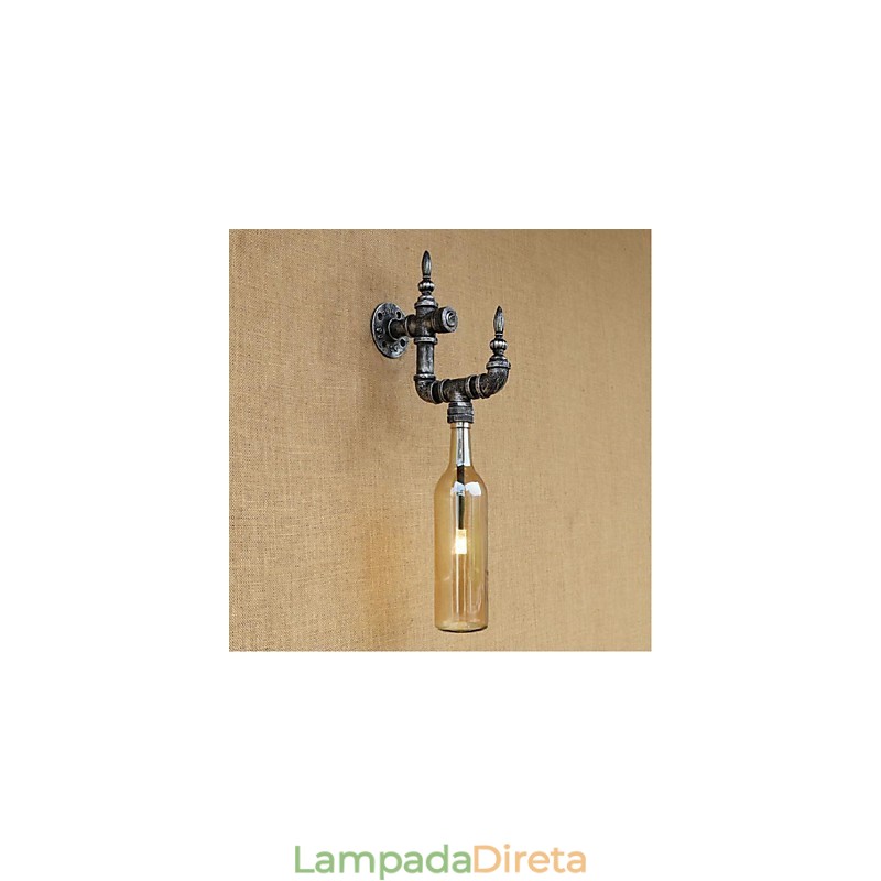 Luminária de parede rústica Lodge Silver Feature para luz ambiente