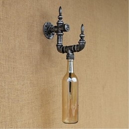 Luminária de parede rústica Lodge Silver Feature para luz ambiente