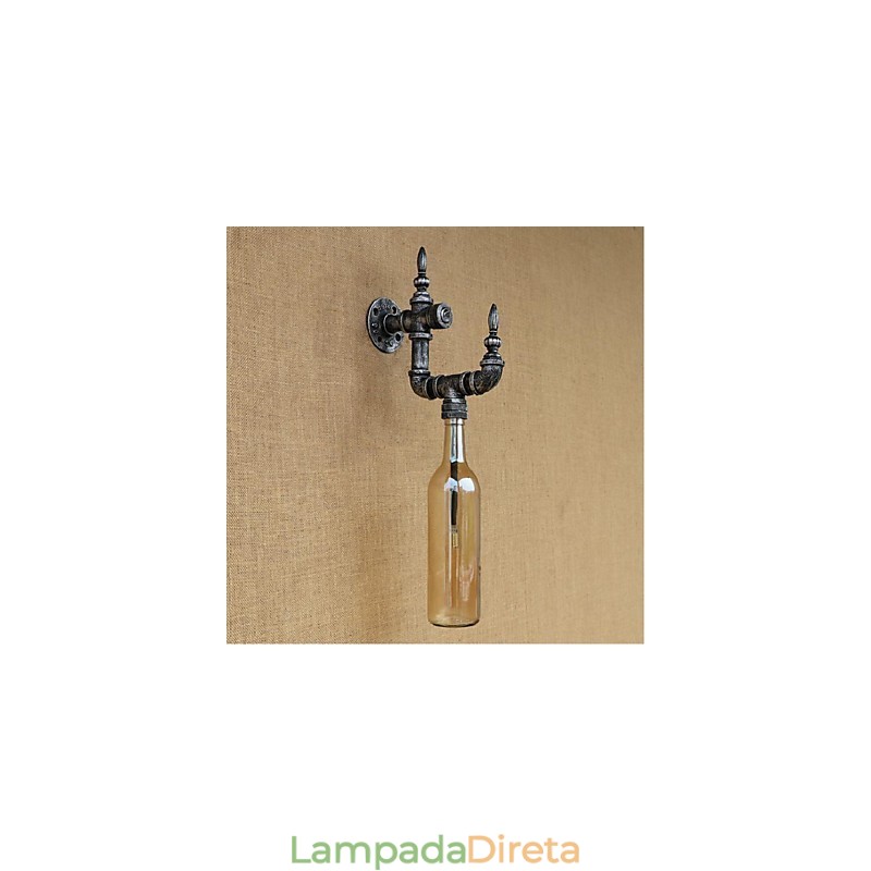 Luminária de parede rústica Lodge Silver Feature para luz ambiente