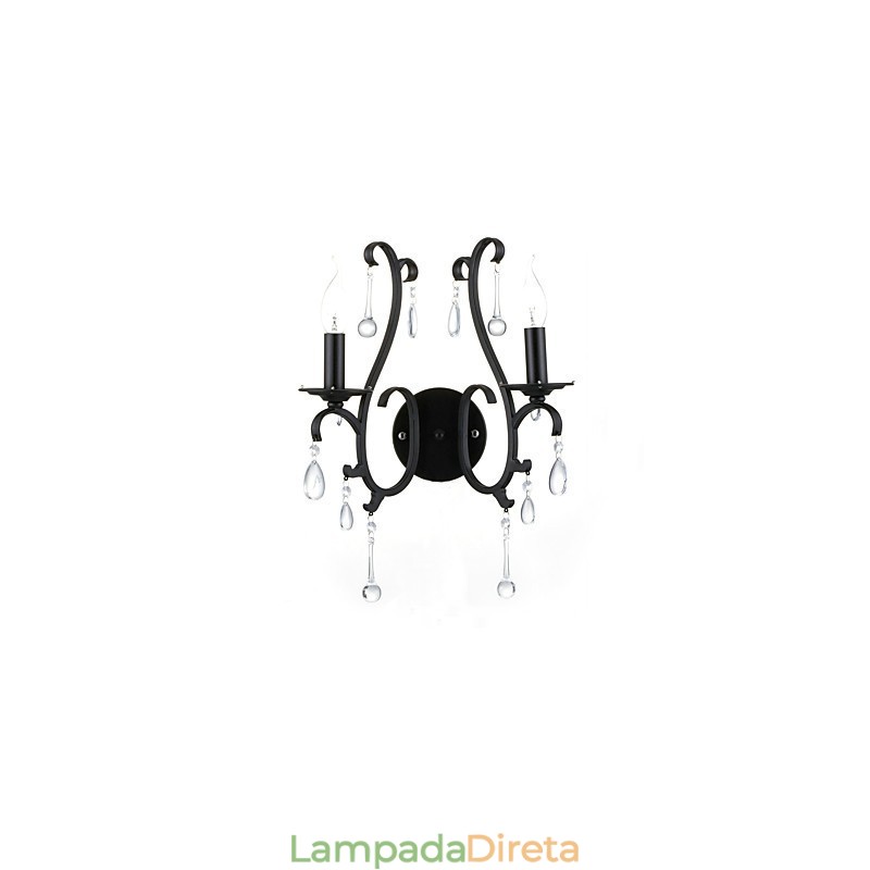 Recurso cromado country para arandelas de parede estilo mini com luz ambiente