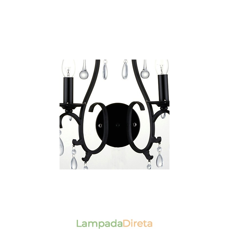 Recurso cromado country para arandelas de parede estilo mini com luz ambiente